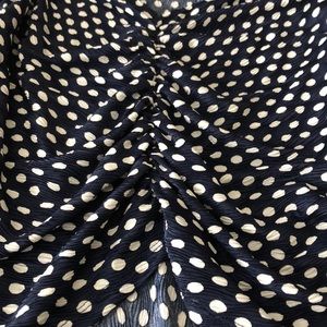 Topshop navy oils dot top ruched front